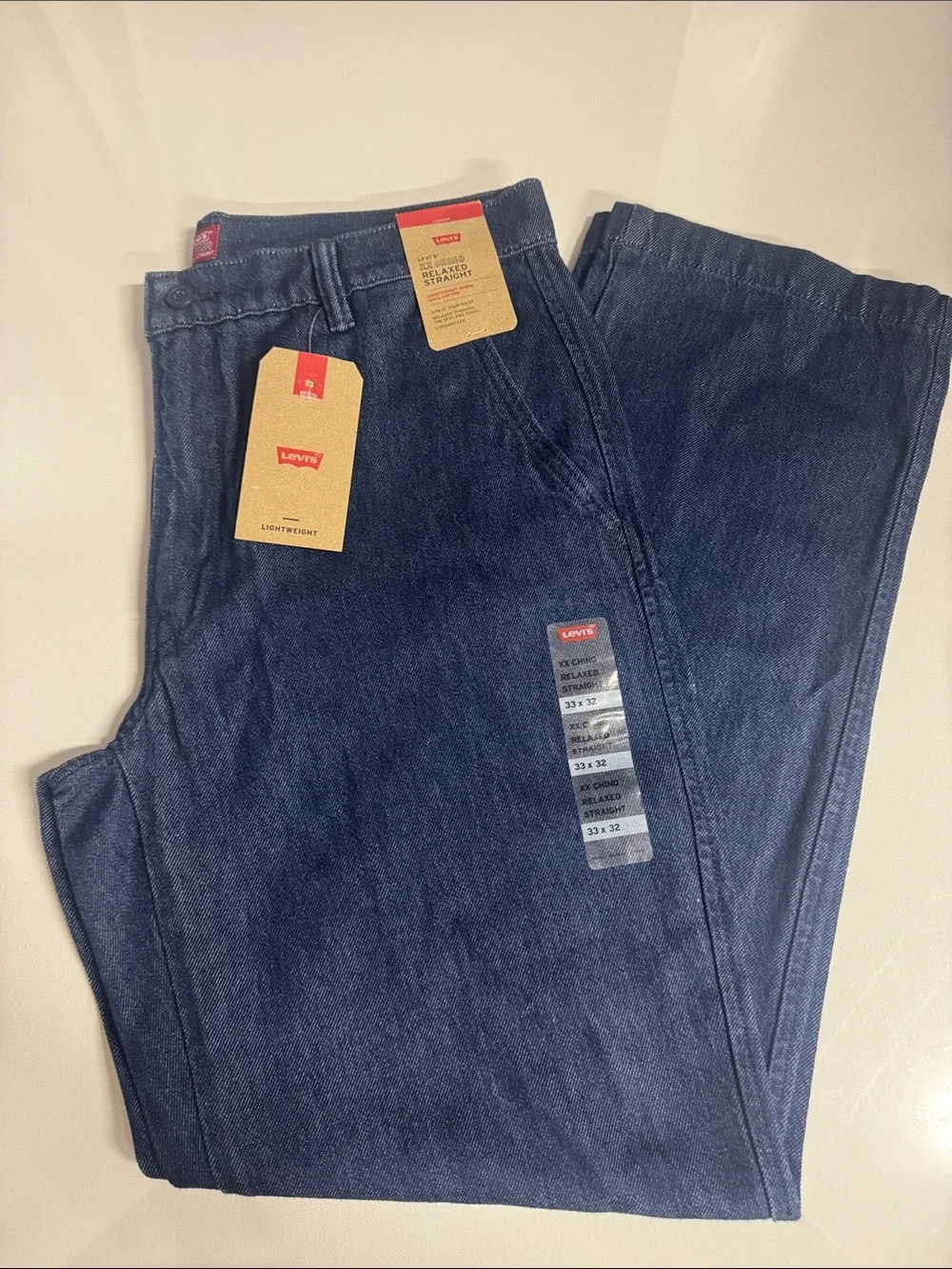 Levis Chinos Mens 33 32 Denim Relaxed Straight
